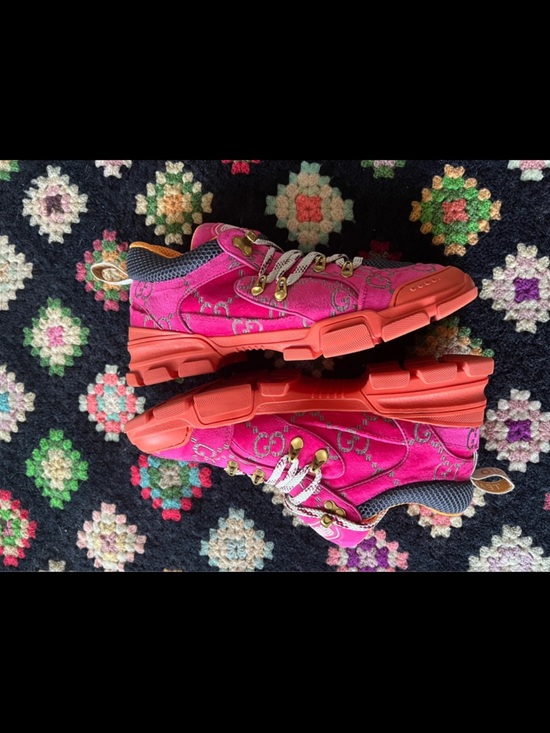 Gucci Shoes - Gucci Pink and Orange Platform Sneakers